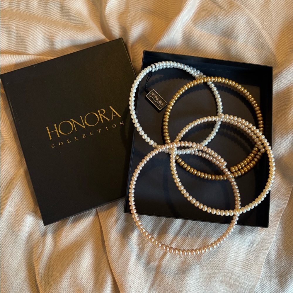 Set of 4 Honora Cultured Pearl Chokers